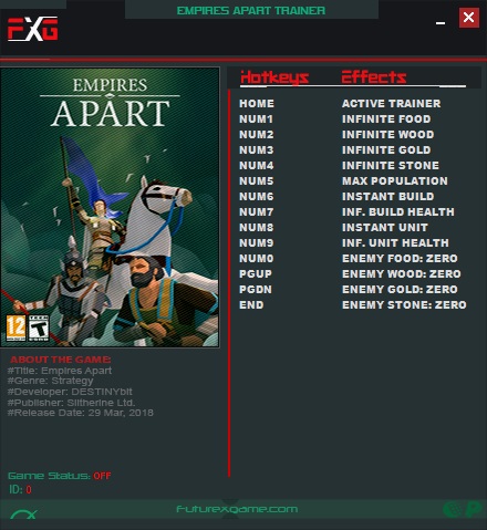 Empires Apart v1.1.4 (64Bits) Trainer +13